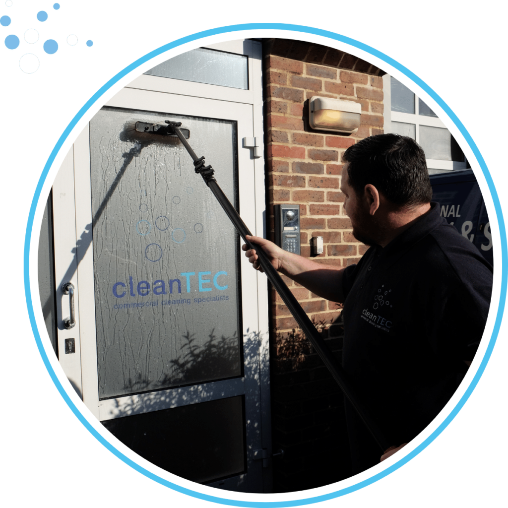 Window cleaning at CleanTEC's office