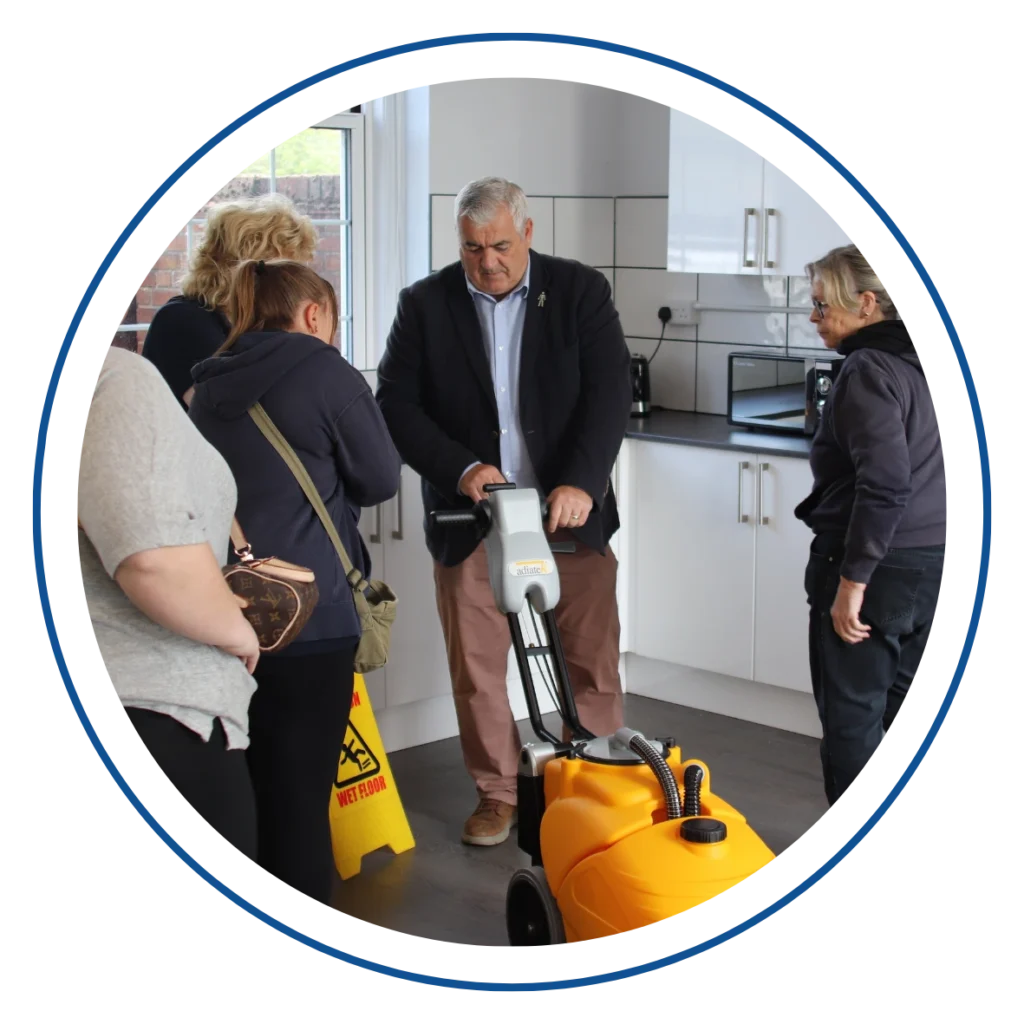 Steve regularly delivers health and safety training for CleanTEC school cleaning staff.