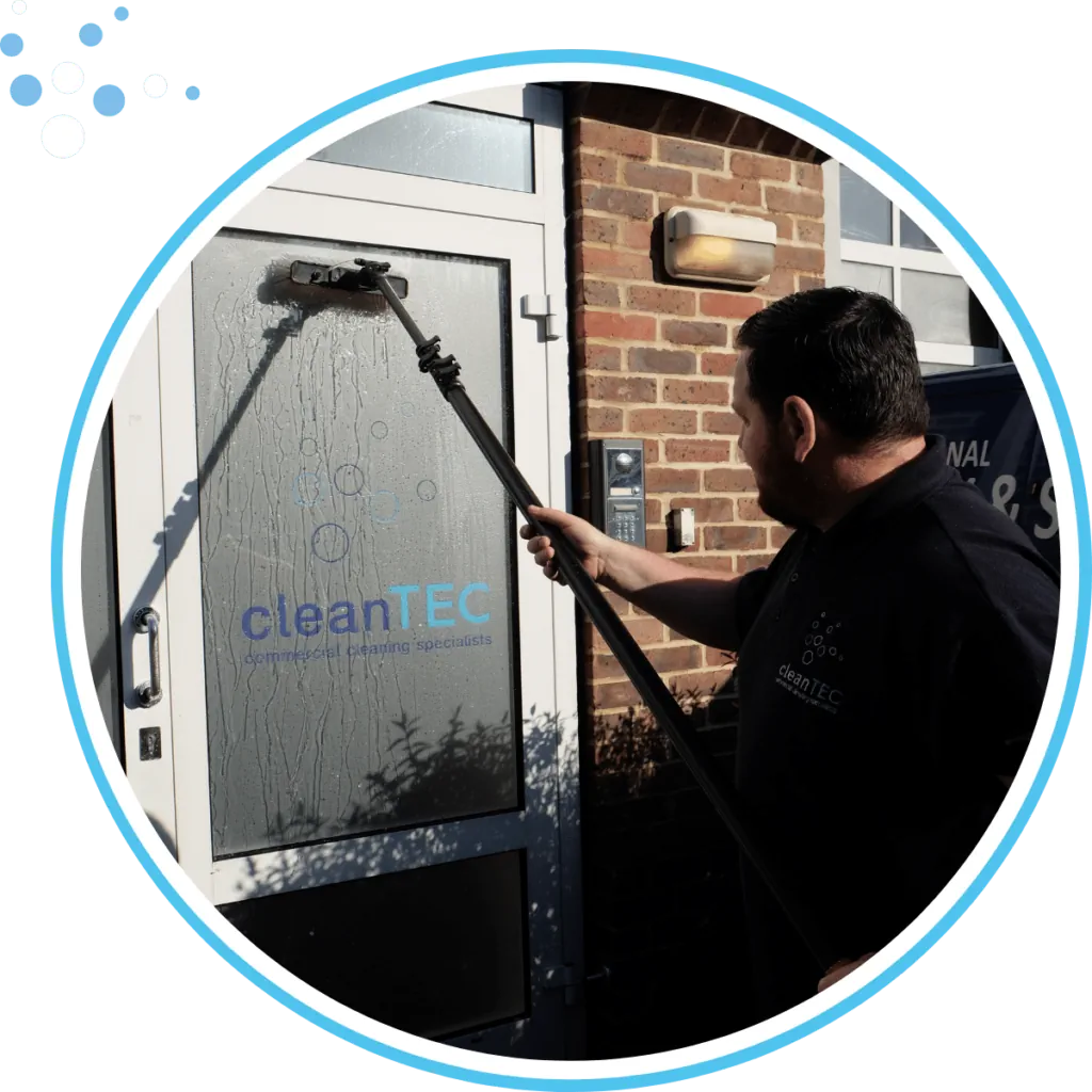 Window cleaning at CleanTEC's office